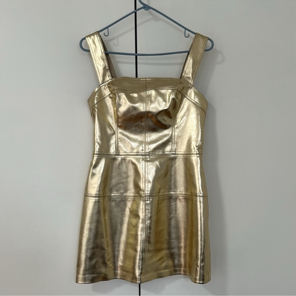 Metallic Gold Mini Dress